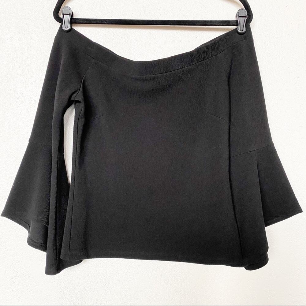 Dotti Off the Shoulder Bell Sleeve Top Black Size Medium